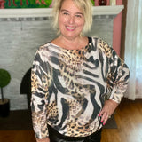 Animal Print Mashup Sweater