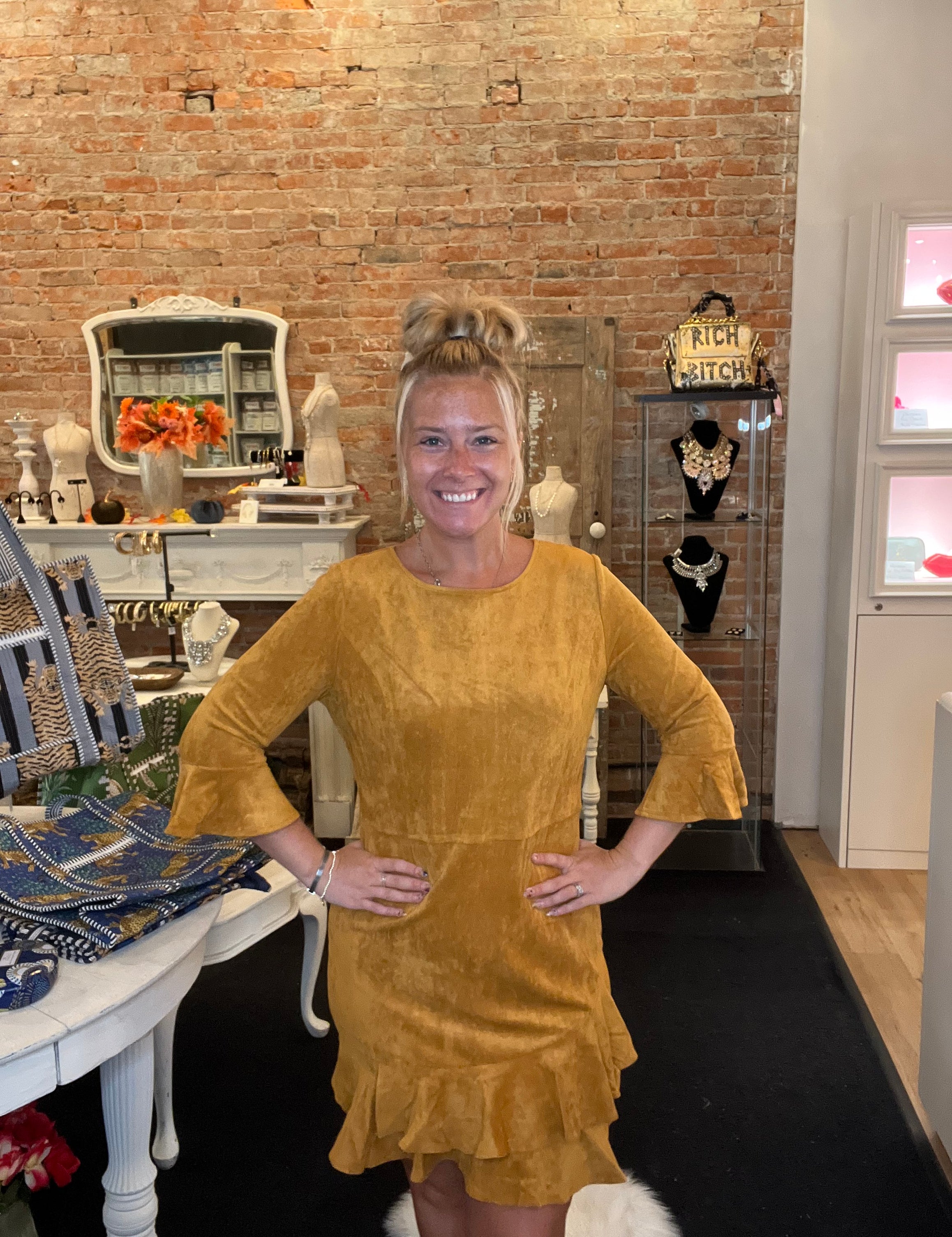 Alexa Tiered Suede Dress