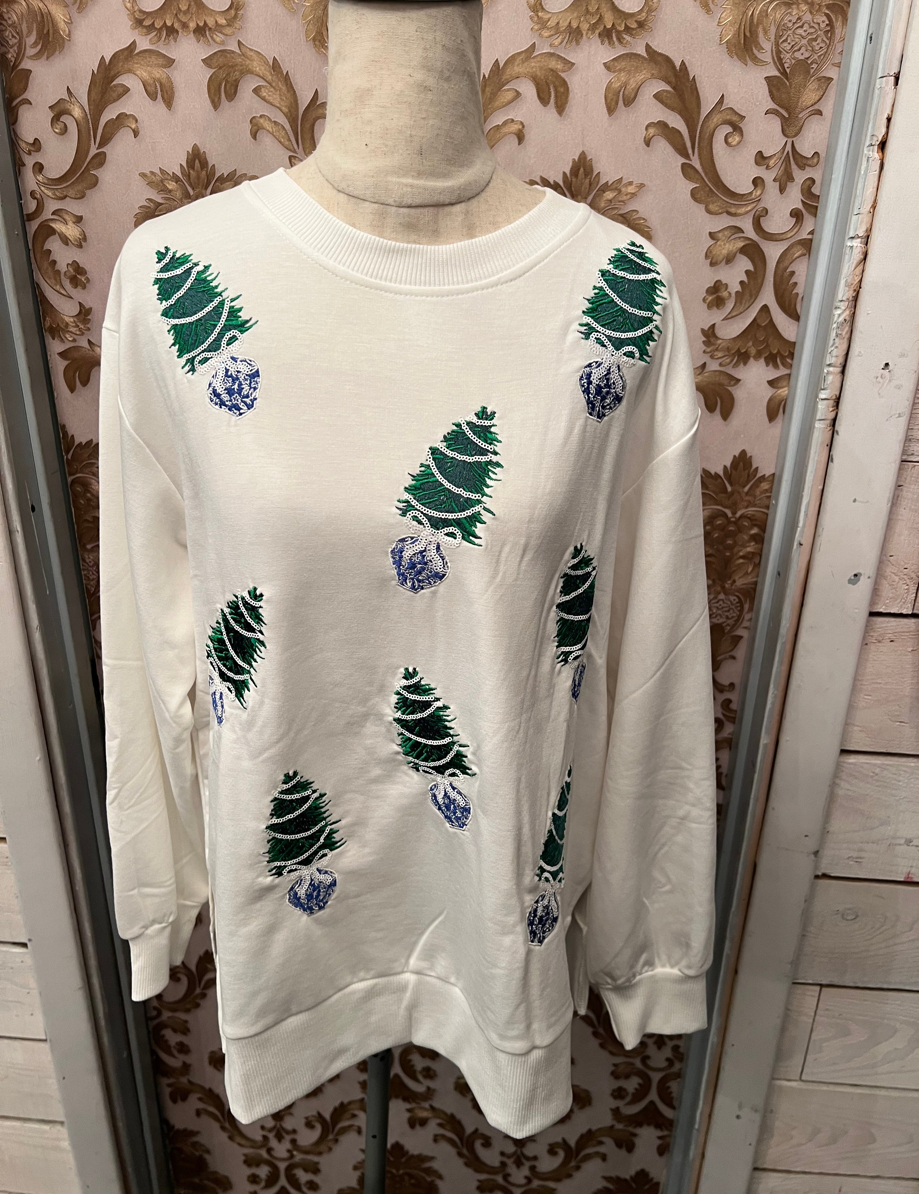 *A Blue Christmas Tree Sweatshirt