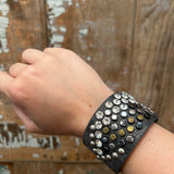 Leather Studded Snap Bracelet