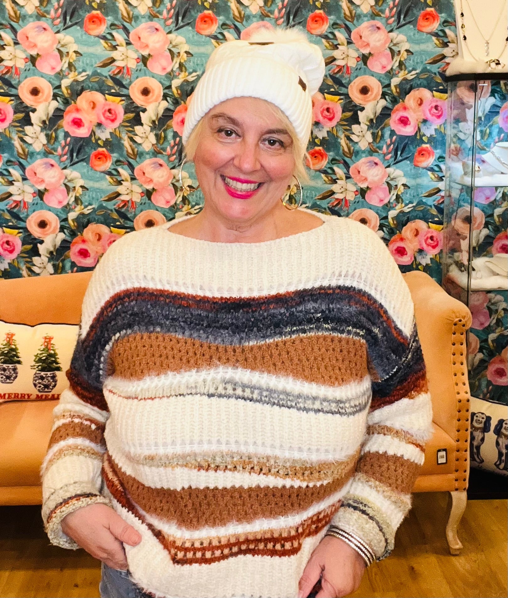 Charlie B - Patchwork Drop Shoulder Sweater