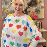 A Rainbow Of Hearts Sweater