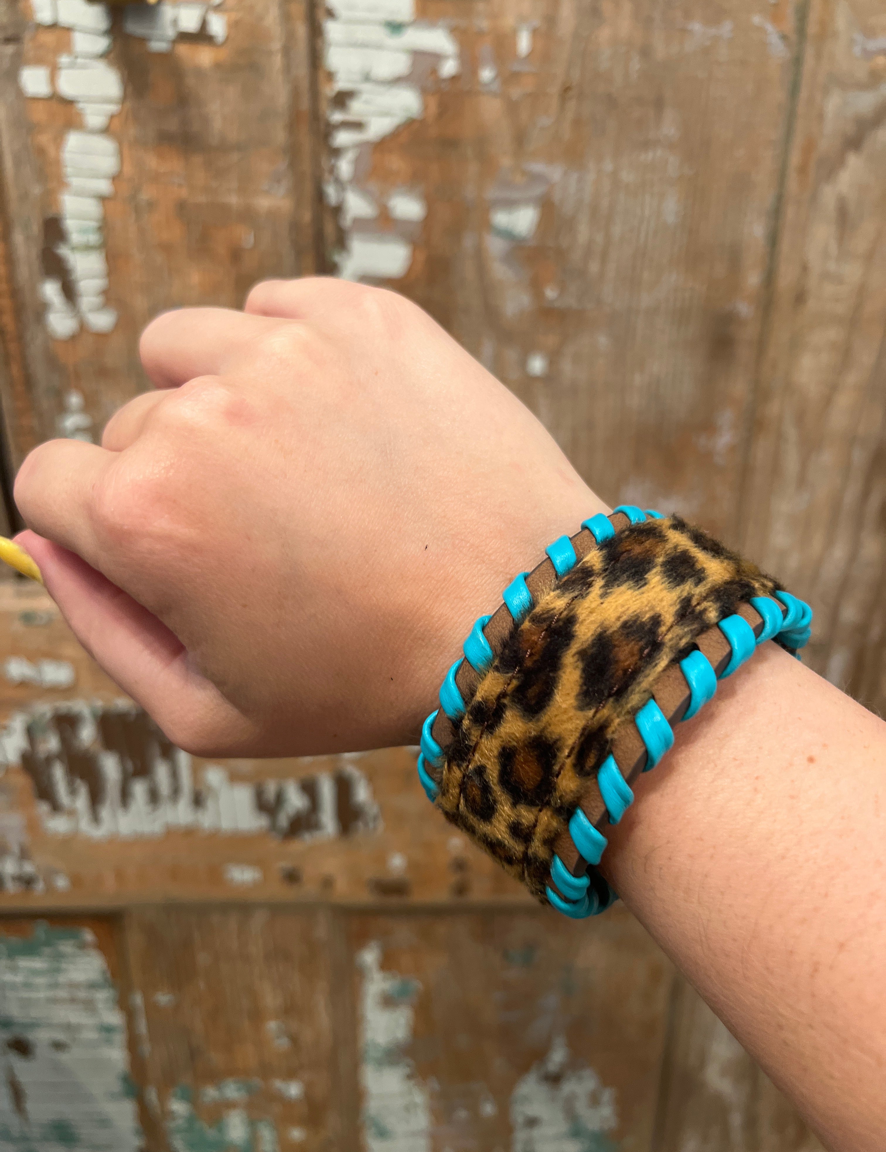 Leather Studded Snap Bracelet