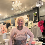 Harvest Sparkly Long Sleeve Sheer Mesh Top