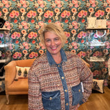 Tribal - Plum Mixed Media Jacket