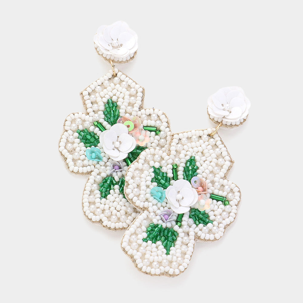 Flower Cross Earrings