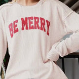 Be Merry Ribbed Christmas Top
