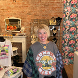 Flannel Patchwork Band Tee