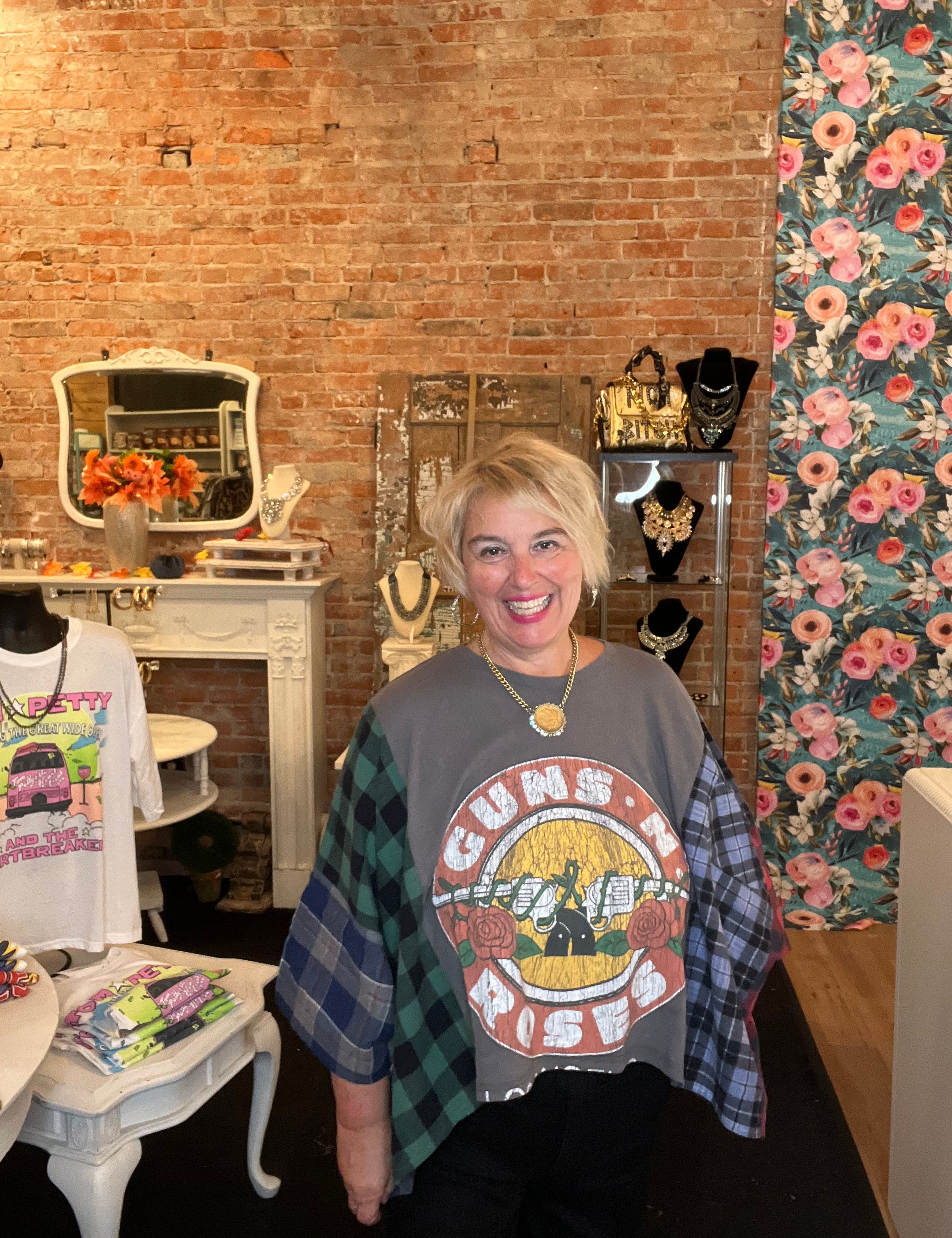 Flannel Patchwork Band Tee