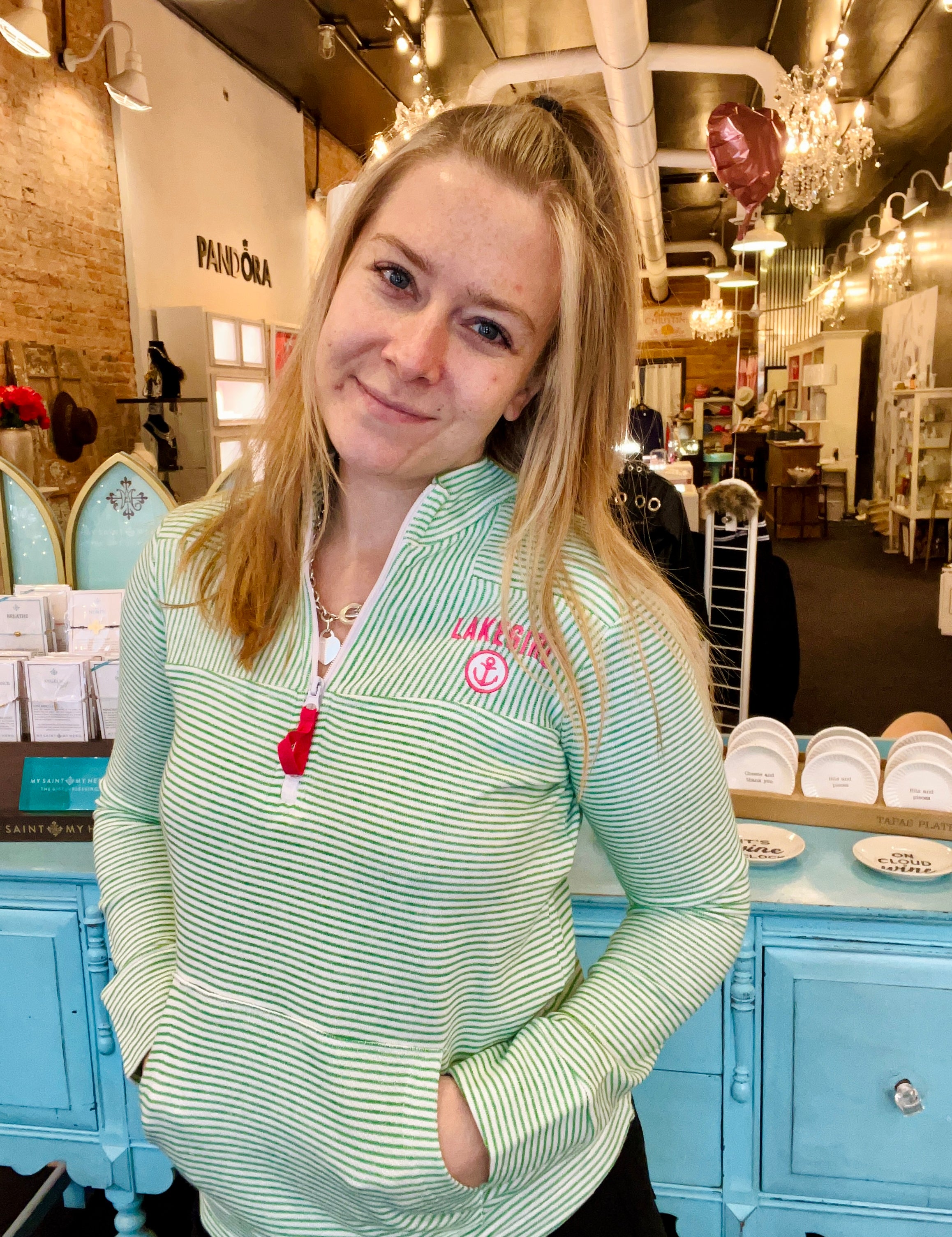 Lakegirl - Kelly Green French Terry Quarter Zip