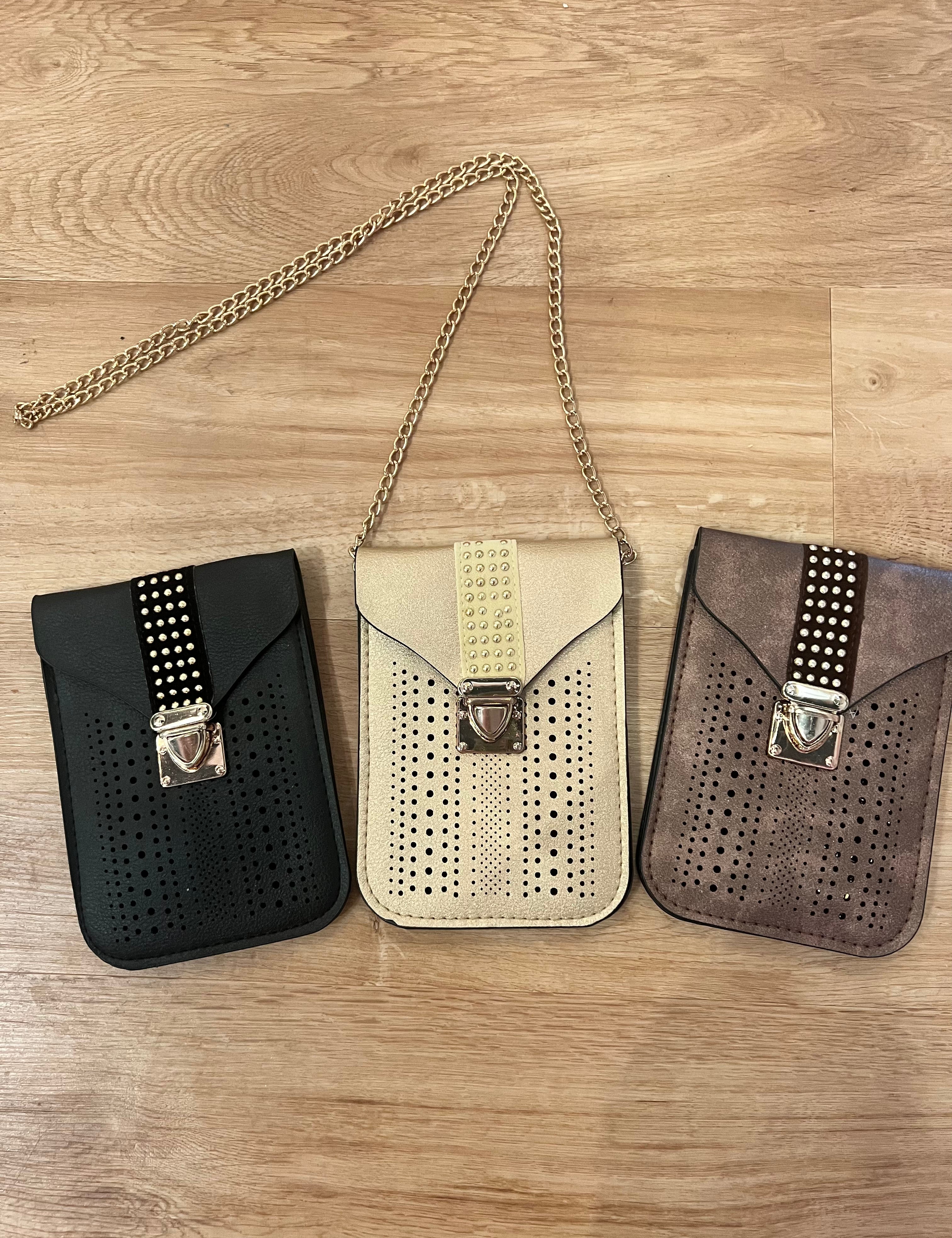 Edgy Studded Phone Crossbody
