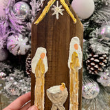 *Abstract Nativity Reclaimed Wood Plaques by Mudpie