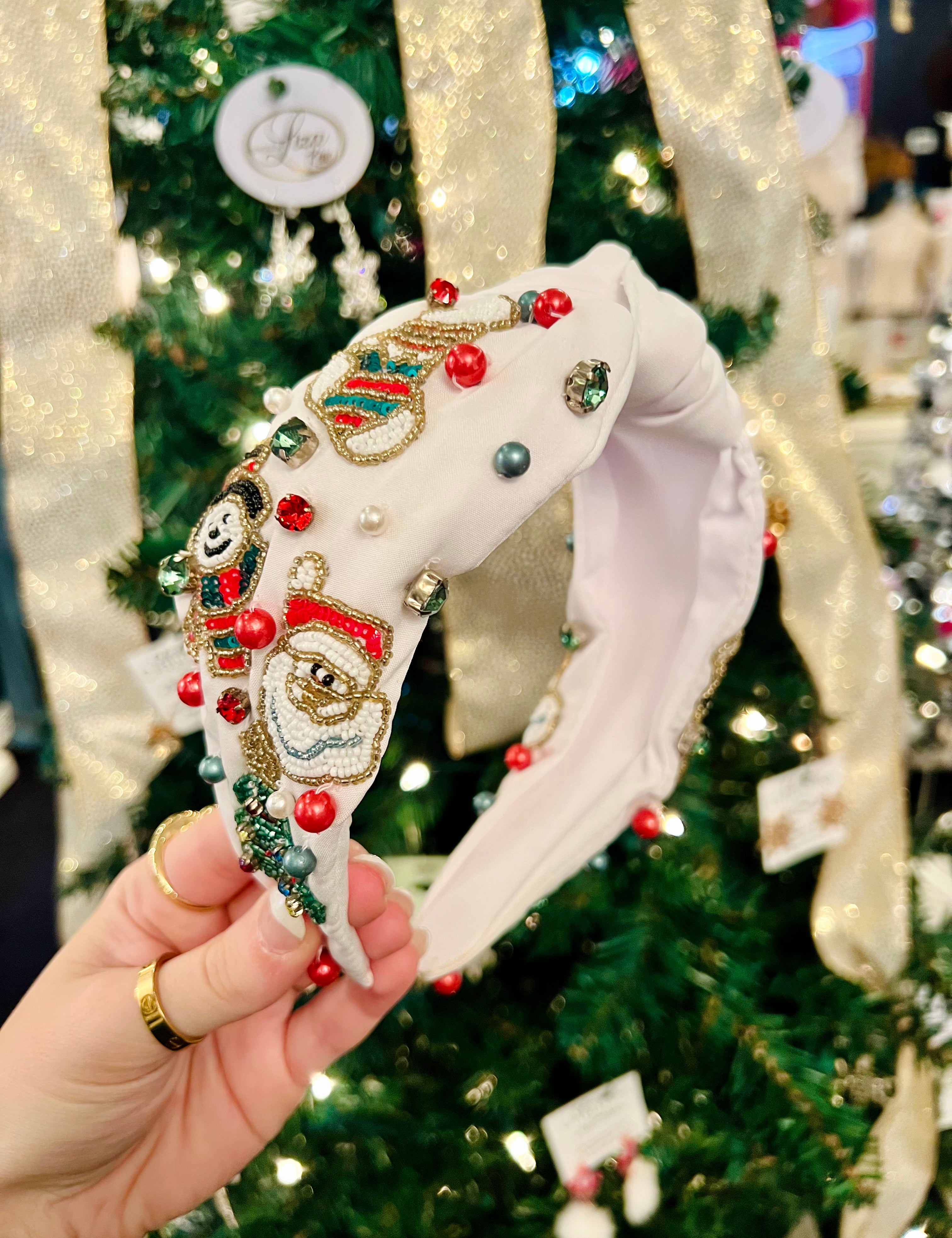 White Snowman Christmas Headband