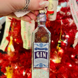 *Glass Liquor Bottle Ornament w/ Glitter, 5 Styles