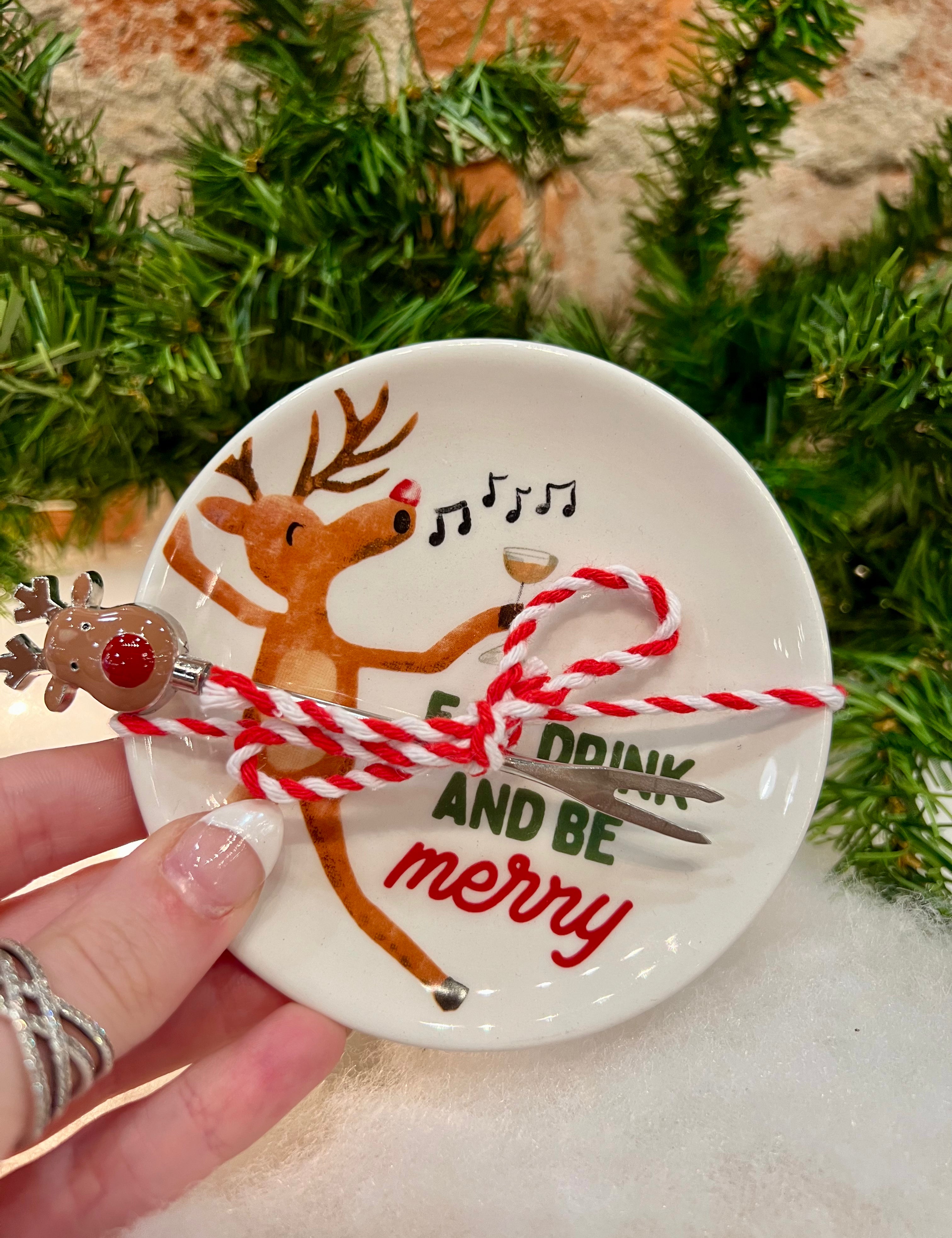 Holiday Tapas Plate & Fork Set