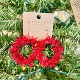 Tinsel Wreath Earrings