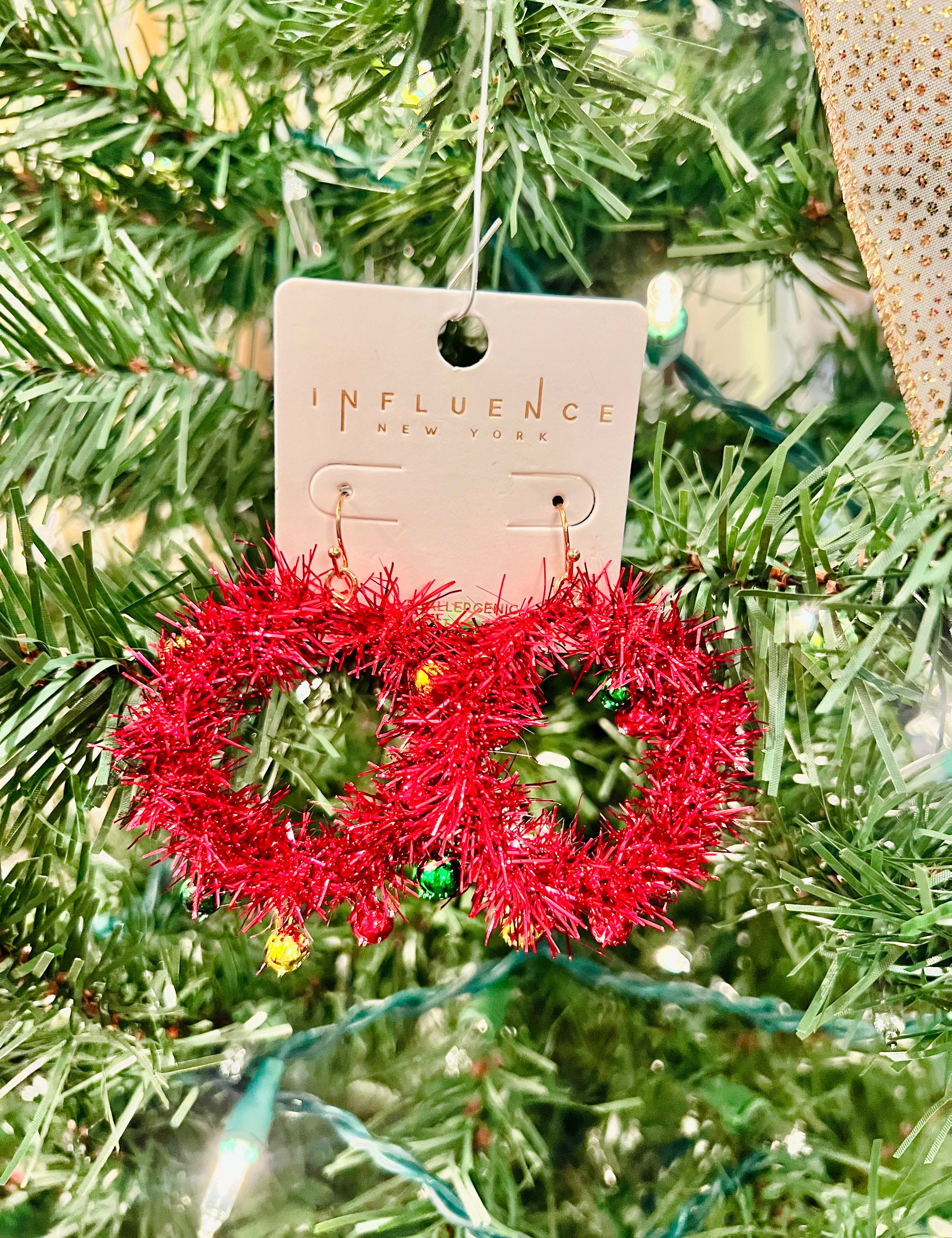 Tinsel Wreath Earrings