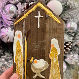 *Abstract Nativity Reclaimed Wood Plaques by Mudpie