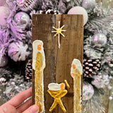 *Abstract Nativity Reclaimed Wood Plaques by Mudpie