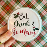 Be Merry Reversible Paper Coasters