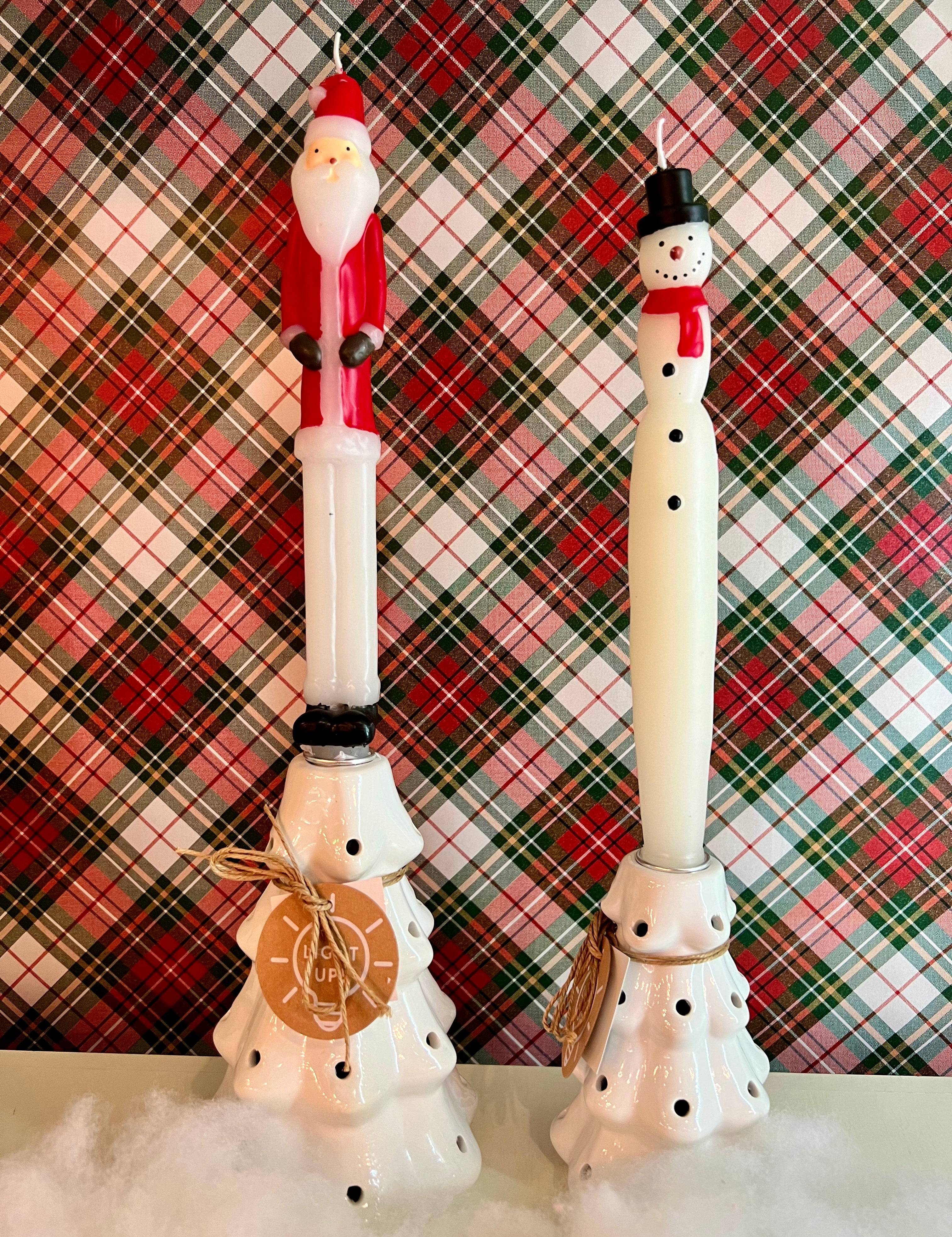 Light Up Tree Taper Candle Holders