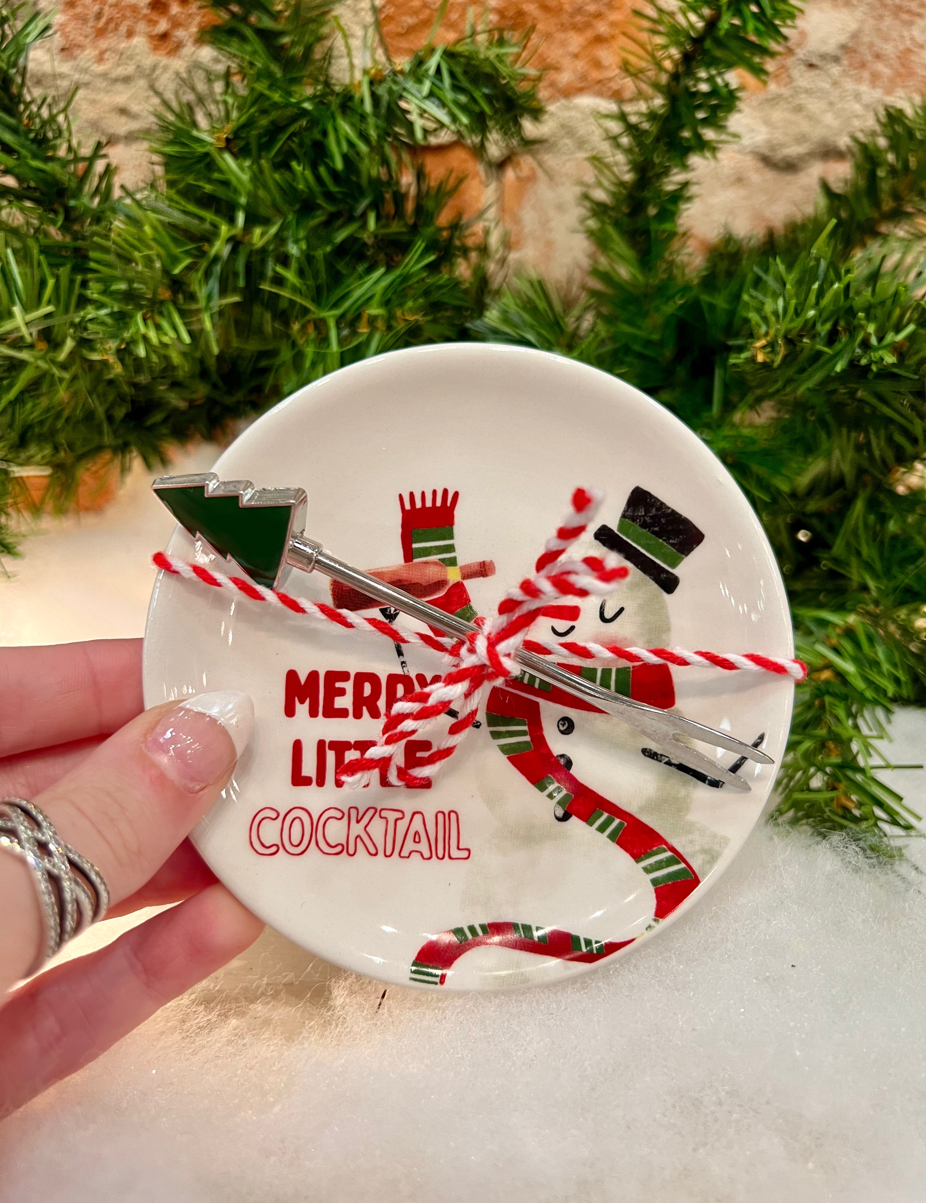 Holiday Tapas Plate & Fork Set