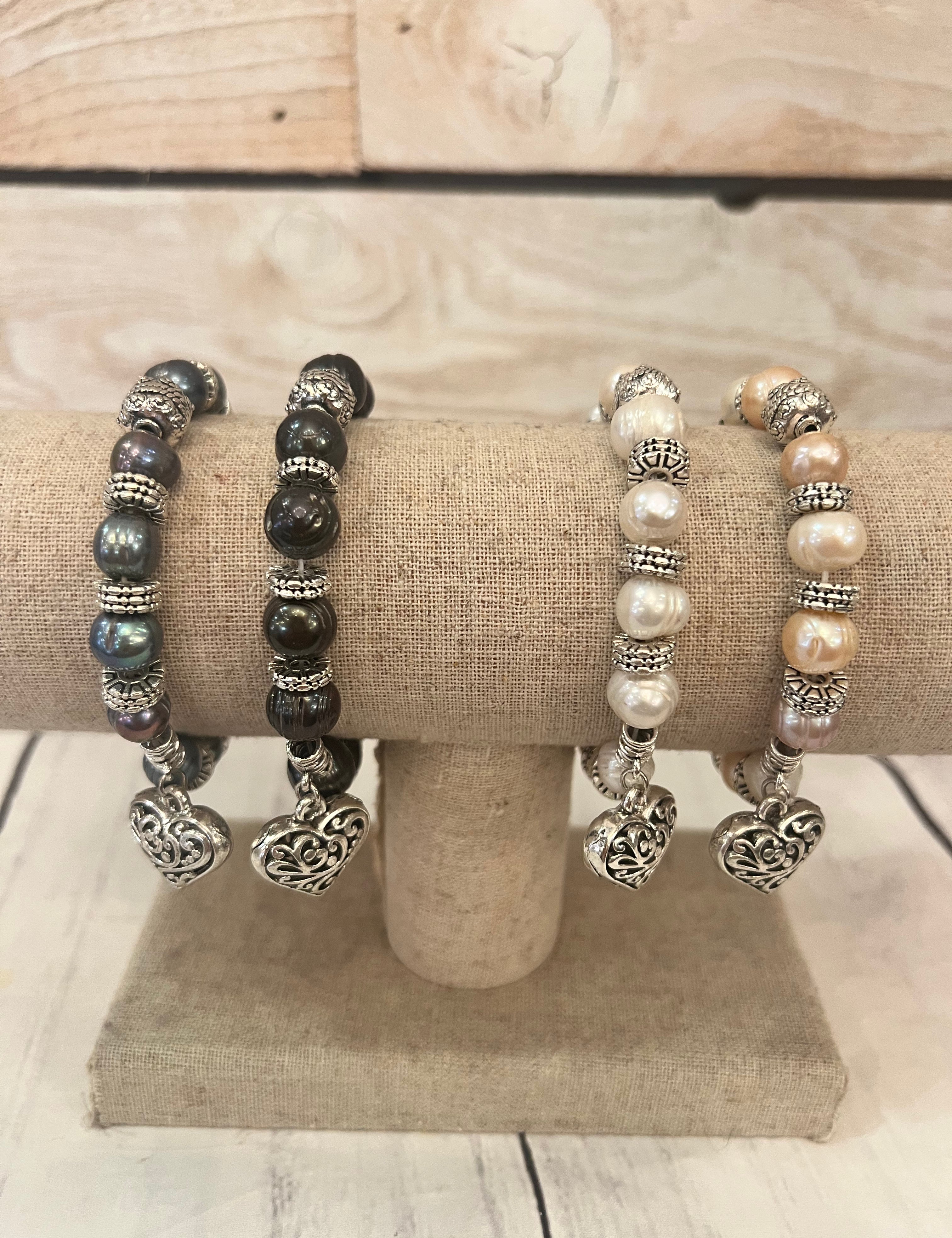 Fresh Water Pearl Heart Bracelet