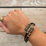 Leather Wrap Freshwater Pearl Bracelet