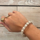Thick Fresh Water Pearl With Bling Bracelet