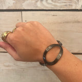 Gunmetal Abstract Circle Bracelet