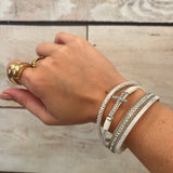 Skinny Cross Leather Bracelet