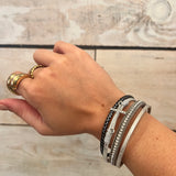 Skinny Cross Leather Bracelet
