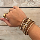Wide Cross Leather Bracelet