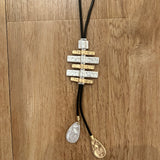 Two Tone Pounded Metal Necklace