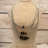 Black Crystals Necklace & Earring Set