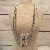 Pretty Pearl Rhinestone Necklace & Earring Set