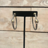Braided Stud Two Tone Hoop