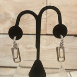 Two Tone Square Paperclip Earring