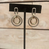 Two Tone Double Circle Earring