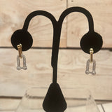 Horsebit Rhinestone Two Tone Earring