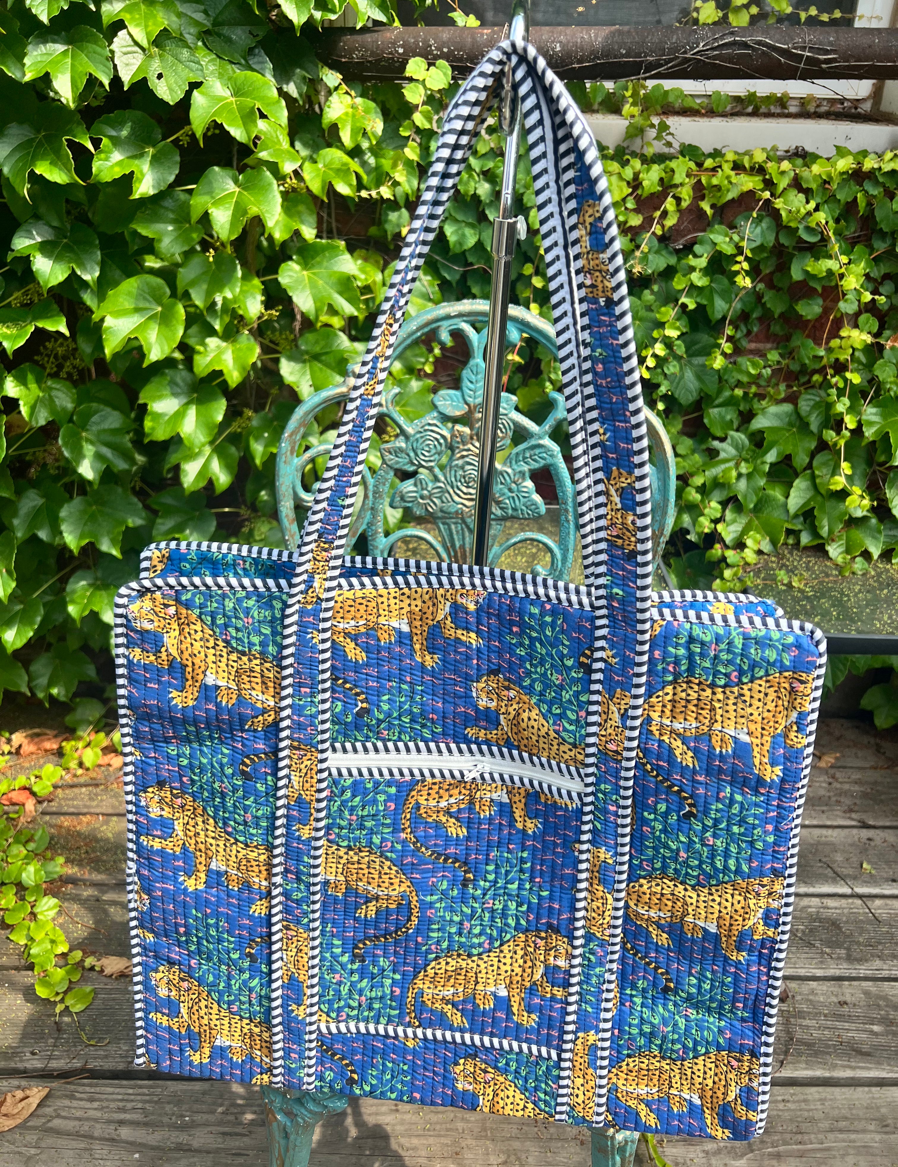 Luxe Leopard Quilted Traveler Tote