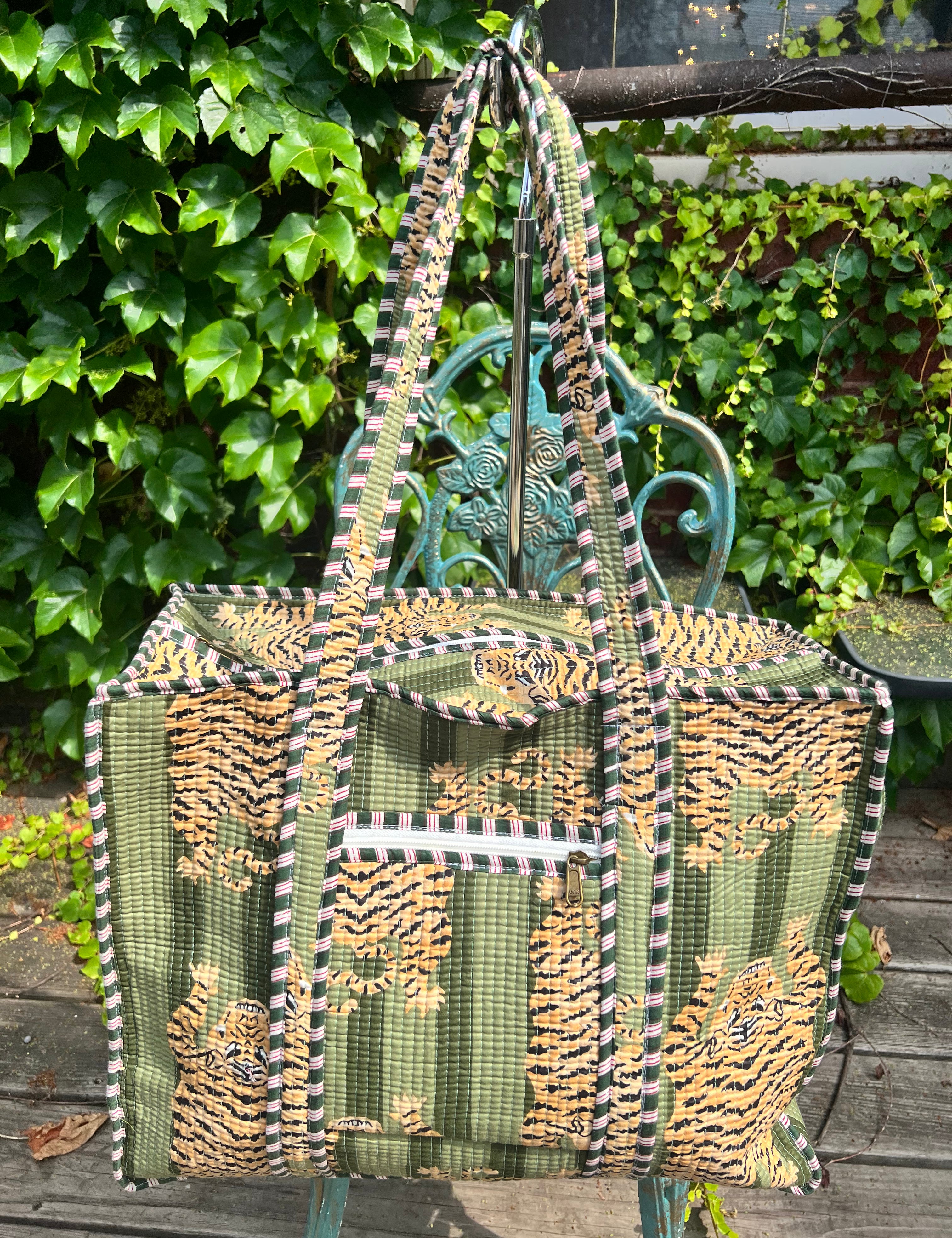 Tiger Queen Quilted Traveler Tote