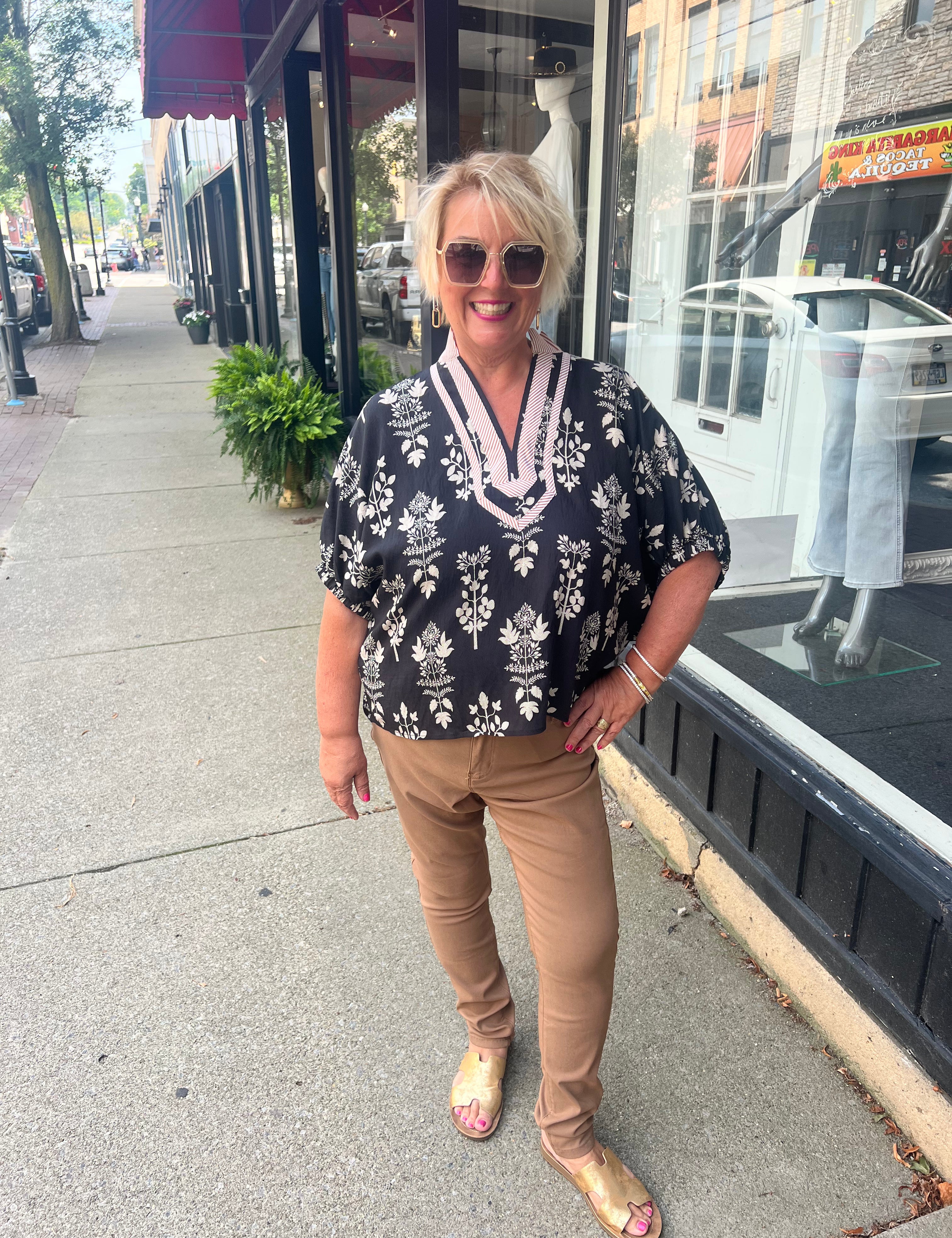 Fall Botanicals Contrast Top