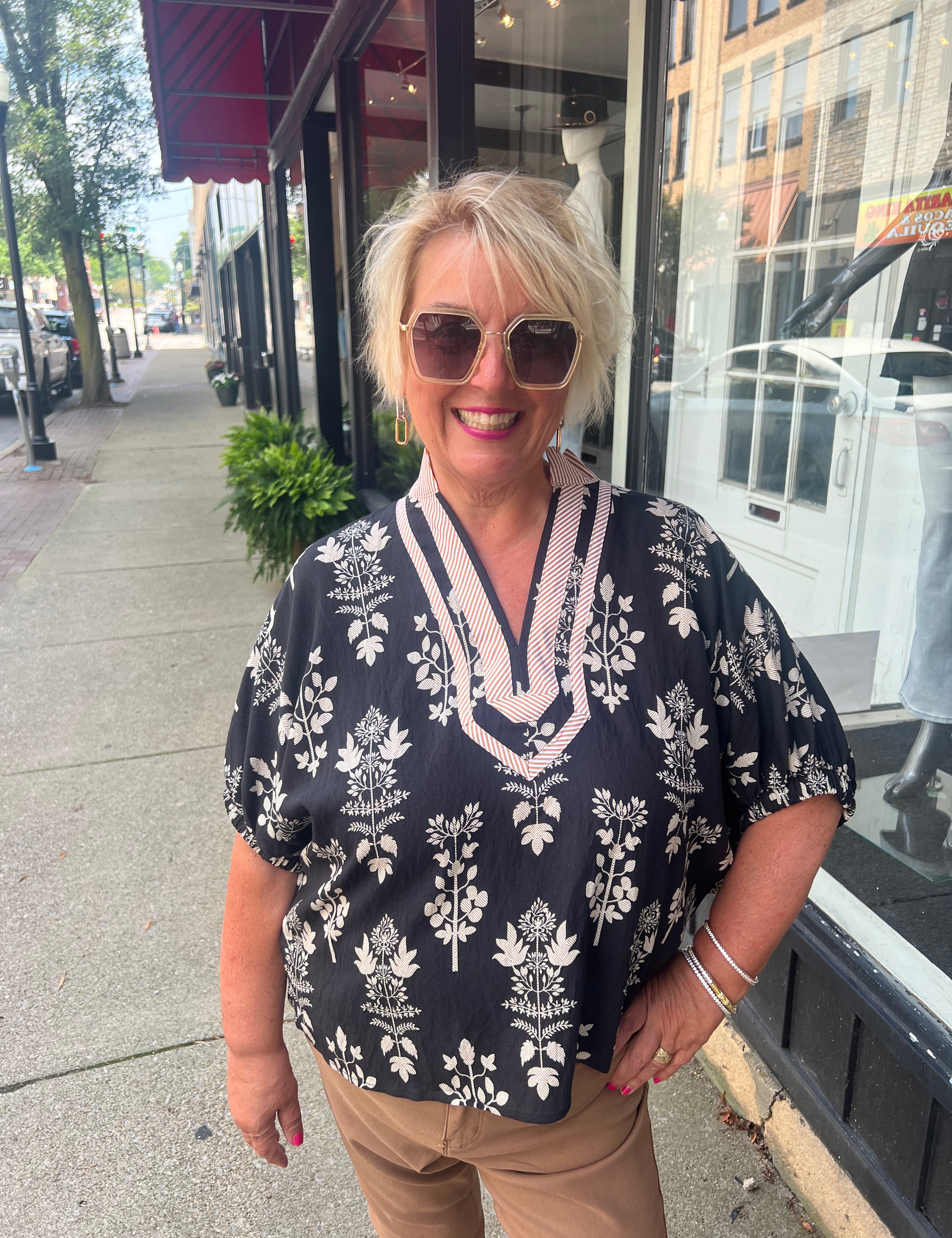 Fall Botanicals Contrast Top