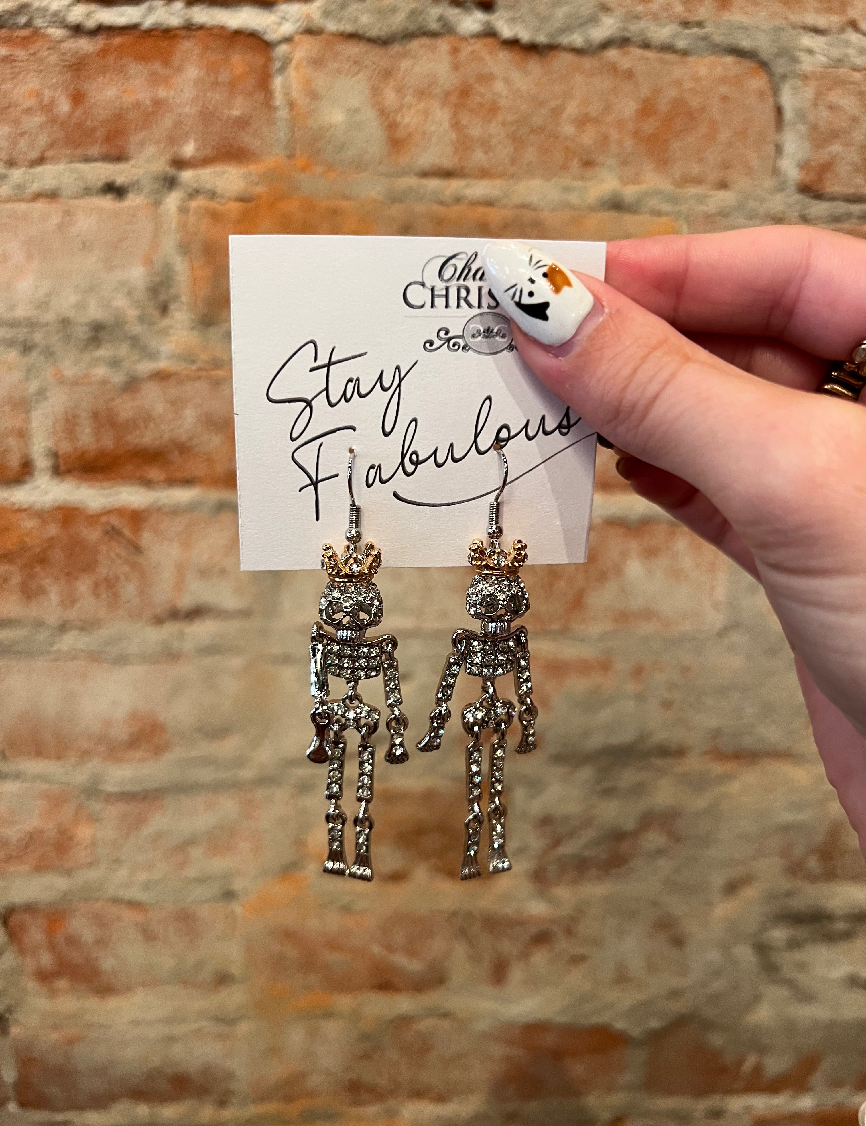 Dancing Skeleton Queen Earrings