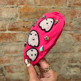 Hot Pink Ghost Beaded Headband