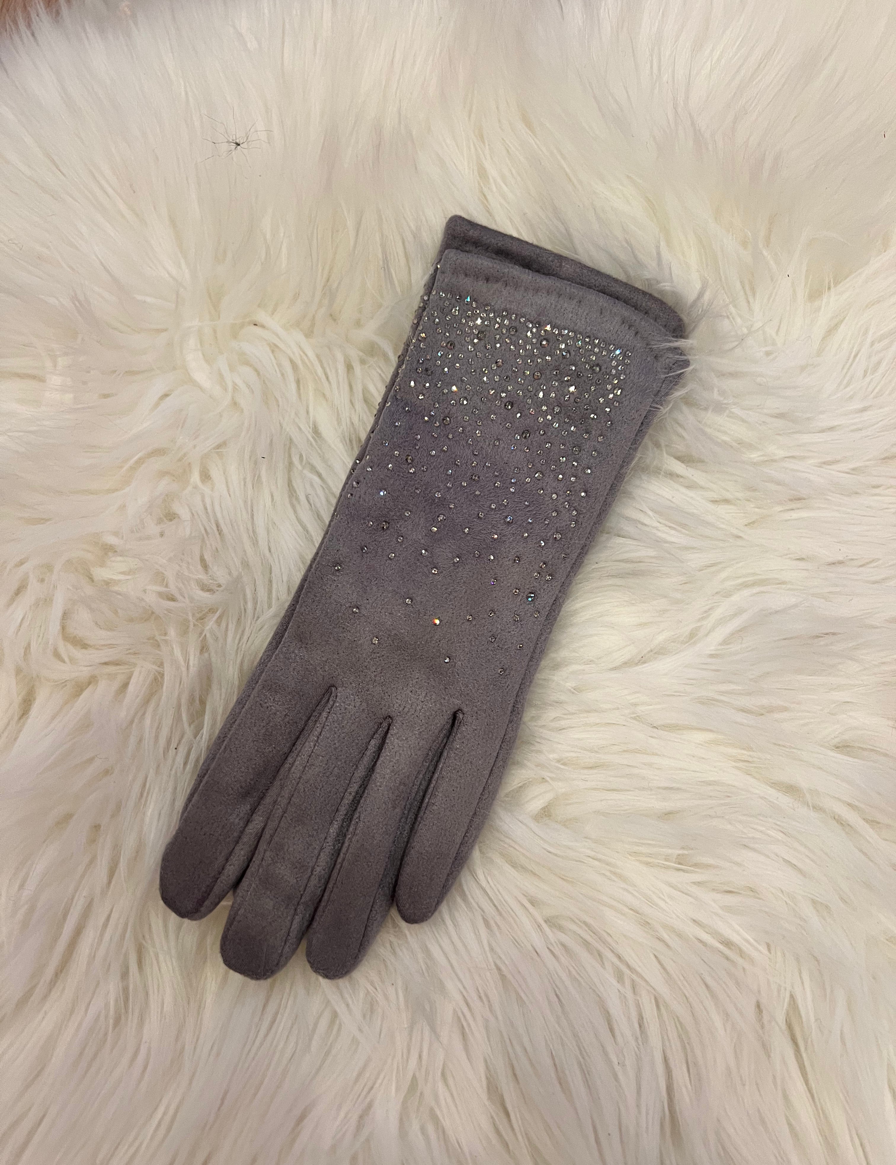 Quiet Luxe Rhinestone Gloves