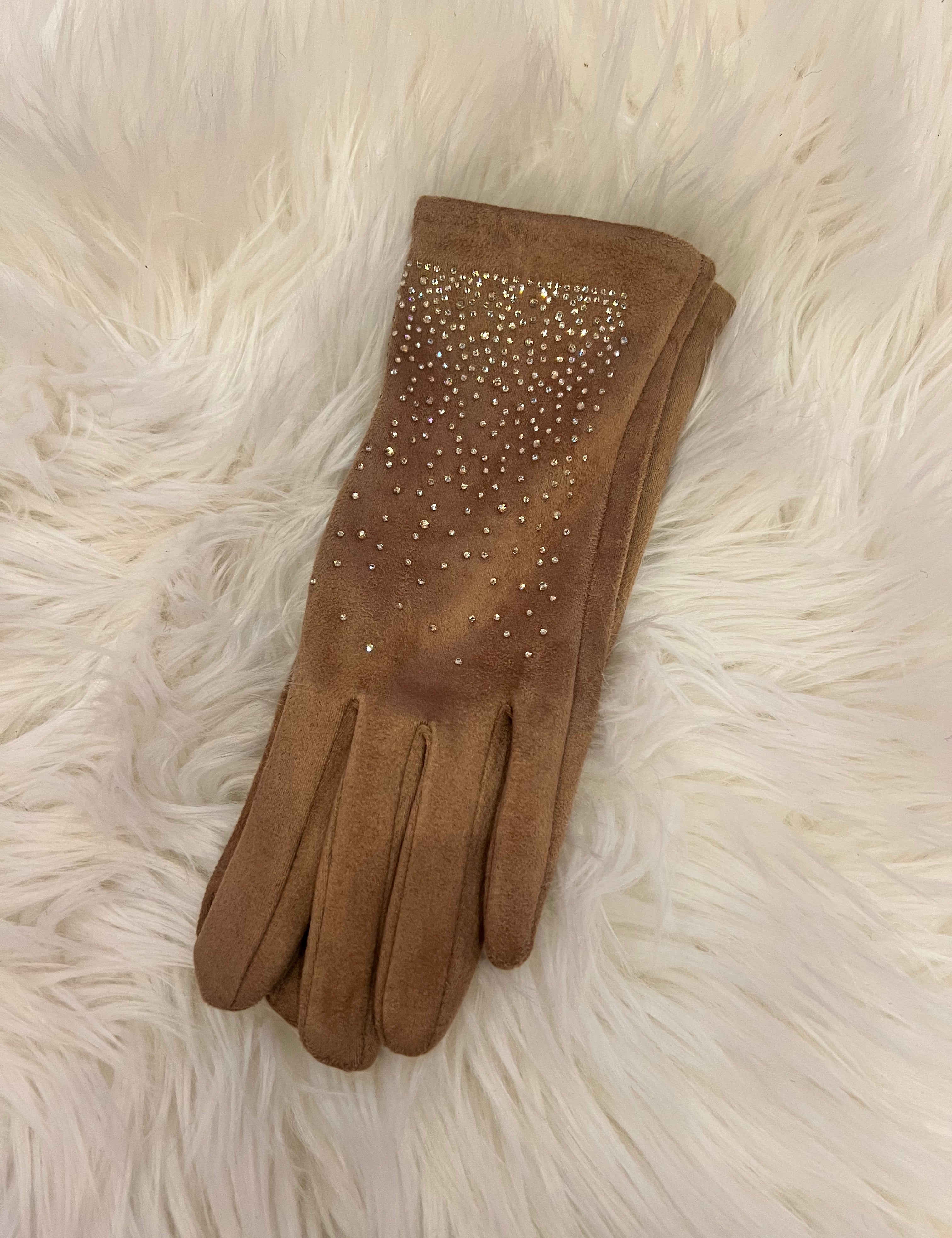 Quiet Luxe Rhinestone Gloves