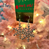Silver Glittering Snowflake Earring