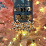 White Enamel Snowflake Earring